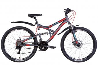 Велосипед 26" Discovery CANYON AM2 DD 2022 Размер 17.5"  темно-серый с красным и голубым (м)(OPS-DIS-26-446): 1