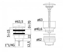Донный клапан PAFFONI Light ZSCA050CR: 2