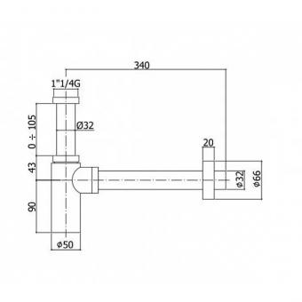 Сифон для умывальника PAFFONI Light ZACC240BO: 2