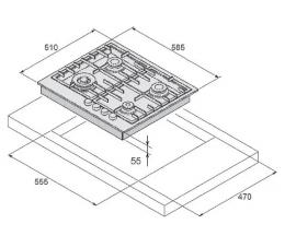 Варочная поверхность газовая Fabiano FHG 14-44 VGH-T White Glass 8111.405.0269: 2