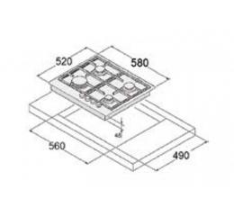 Варочная поверхность газовая Fabiano FHG 2844 VGHT Titanium Glass 8112.507.1113: 2