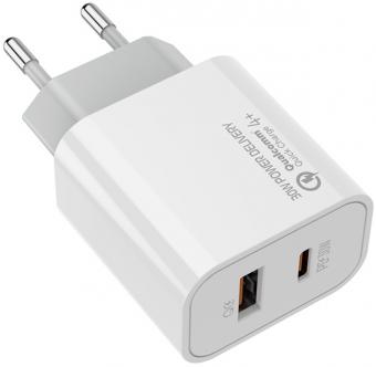 Сетевое зарядное устройство ColorWay Power Delivery Port PPS USB (Type-C PD + USB QC3.0) (30W) white (CW-CHS037PD-WT): 2