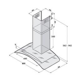 Вытяжка кухонная Fabiano Arco-B 60 Inox + 8105.504.0360: 2