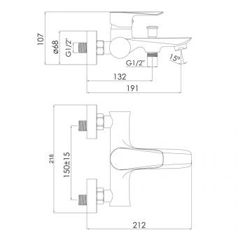 Смеситель для ванны IMPRESE VACLAV f03206401AA: 2