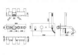 Смеситель для ванны скрытого типа PAFFONI Light LIG001NO: 3