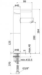 Смеситель для умывальника PAFFONI Stick SK071HCR120: 2