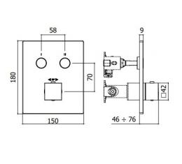 Смеситель для душа с термостатом на 2 потребителя PAFFONI Compact box CPT518CR: 2