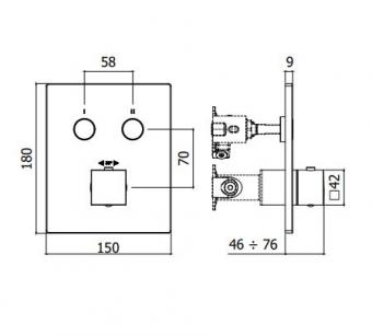 Смеситель для душа с термостатом на 2 потребителя PAFFONI Compact box CPT518CR: 2