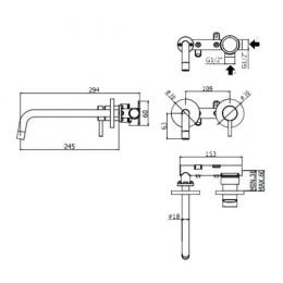 Смеситель для умывальника PAFFONI Light LIG106NO70: 3