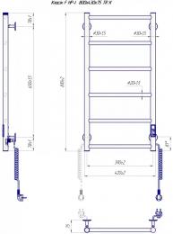 Полотенцесушитель электрический MARIO Классик F НР-І черный 800х430/75 TR (2.3.0702.10.BM): 2