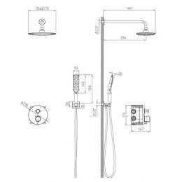 Душевая система с термостатом Volle SISTEMA P 1584.090801: 2