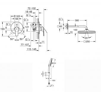 Душевой набор GROHE Eurosmart New UA25183004: 2