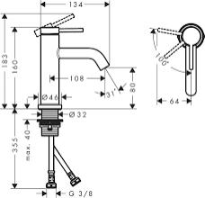 Смеситель для раковины HANSGROHE TECTURIS S 73301670: 2