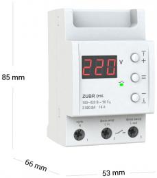 Реле напряжения однофазное на 3 модуля ZUBR D16 (4820120220395): 3
