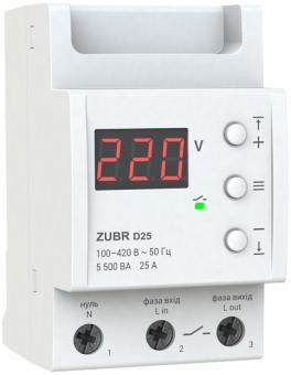 Реле напряжения однофазное на 3 модуля ZUBR D25 (4820120220401): 1