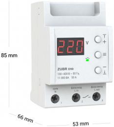 Реле напряжения однофазное на 3 модуля ZUBR D50 (4820120220432): 3