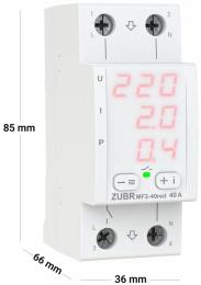 Реле мультифункциональное однофазное на 2 модуля ZUBR MF2-40 red (4820120221767): 2
