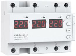 Реле напряжения с двумя режимами работы на 6 модулей ZUBR D6-40 red (4820120222139): 1