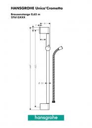 Штанга для душа Hansgrohe Crometta Unica 65 см со шлангом 27615000: 2