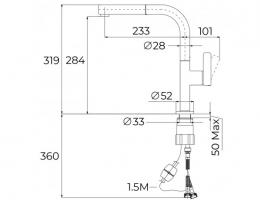 Смеситель для мойки TEKA OVAL 938 Black 116020020: 2