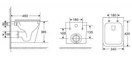 Унитаз подвесной IMPRESE KUBIK Rimless Duroplast Slim slow-closing c06810203: 2