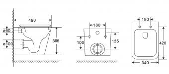 Унитаз подвесной IMPRESE KUBIK Rimless Duroplast Slim slow-closing c06810203: 2