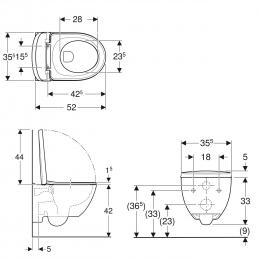 Унитаз подвесной Geberit MODO с сид. soft close 502.939.00.1: 2