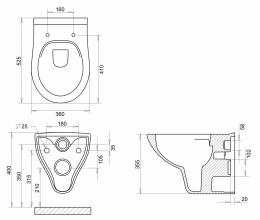 Унитаз подвесной IMPRESE NETKA Rimless Duroplast Slim slow-closing с065048: 2