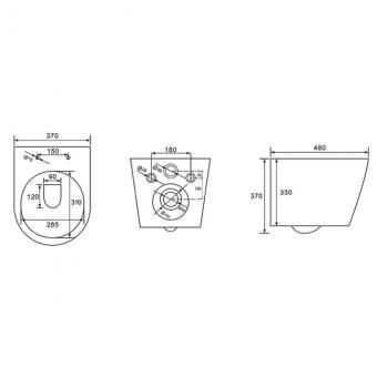 Унитаз подвесной IMPRESE JESS Rimless Duroplast Slim slow-closing i11330: 2