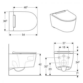 Унитаз подвесной Geberit ONE сид.soft 500.202.01.1: 2