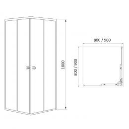 Душевая кабина RJ TULIP 80х80х195 80RZ082: 2