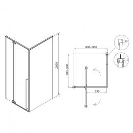 Душевая кабинка IMPRESE VACLAV 90x90x200см s6408690L: 2