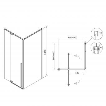 Душевая кабинка IMPRESE VACLAV 90x90x200см s6408690L: 2