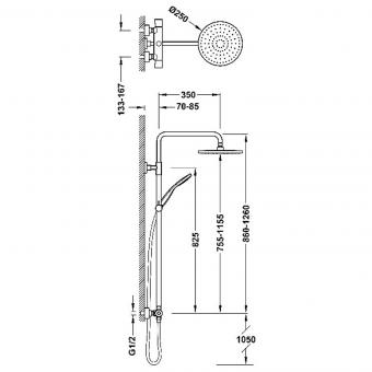 Душевая система TRES Base Plus 21639502NM: 3