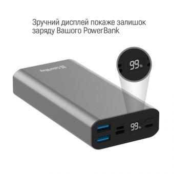 Универсальная мобильная батарея ColorWay Power Bank 20 000 mAh Full (USB QC3.0 + USB-C Power Delivery 22.5W) Gray (CW-PB200LPH3GR-PDD): 3