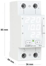 Реле мультифункциональное однофазное на 2 модуля ZUBR MF2-50 (4820120222580): 2