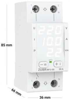 Реле мультифункциональное однофазное на 2 модуля ZUBR MF2-50 (4820120222580): 2