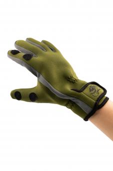 Перчатки TRAMP Effort неопреновые 1,5мм зеленые/серые TRGB-002-S: 1