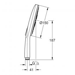 Ручной душ GROHE RAINSHOWER SMARTACTIVE 150 26553000: 2