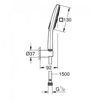 Душевой набор GROHE RAINSHOWER Smartactive CUBE 130 26589000: 2