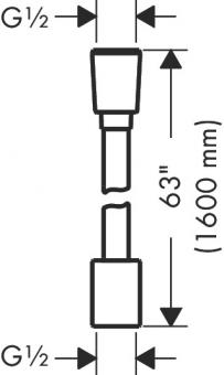 Душевой шланг HANSGROHE DESIGNFLEX 1600 мм. хром 28260000: 2