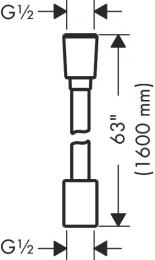 Душевой шланг HANSGROHE DESIGNFLEX 1600 мм. полированное золото 28260990: 2