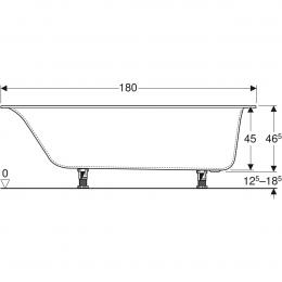 Ванна акриловая GEBERIT Soana slim rim 180х80 с ножками 554.004.01.1: 2