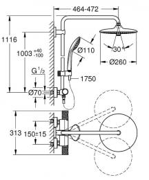 Душевая система GROHE EUPHORIA Euphoria System 260 27296003: 3