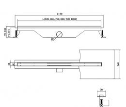 Душевой трап с решеткой Cersanit TAKO SLIM 70 S907-013: 3