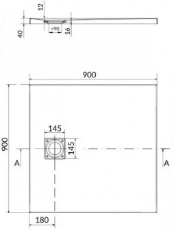 Поддон CERSANIT TAKO Slim с сифоном 90x90х4 S601-122: 4