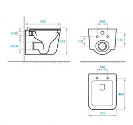 Унитаз подвесной Koller Pool KVADRO START с сид. soft-close KS-0530-QW-MB: 2