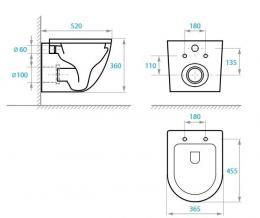 Унитаз подвесной Koller Pool ROUND с сид. soft-close RN-0520-RQ-MB: 2