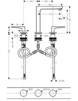 Смеситель для раковины HANSGROHE METROPOL 32515670: 2