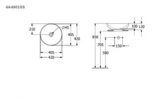 Умывальник VILLEROY&BOCH Loop&Friends d42, CeramicPlus 4A4601S5: 2